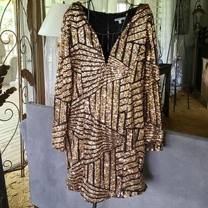 Charlotte Russe Gold sequin evening/cocktail dress